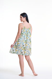 Arabella White with Lemon Print Short Nightie