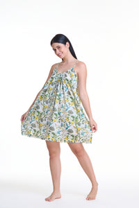 Arabella White with Lemon Print Short Nightie