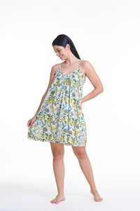 Arabella White with Lemon Print Short Nightie