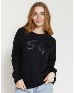 Stella & Gemma Black with Black Logo Sweater