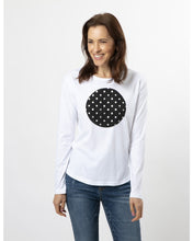 Load image into Gallery viewer, Stella &amp; Gemma Long Sleeve Tee White with Black Pearl Spot
