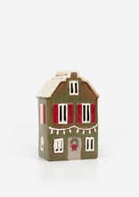 Load image into Gallery viewer, French Country Collections Alsace Tea Light House Christmas Green with Shutters
