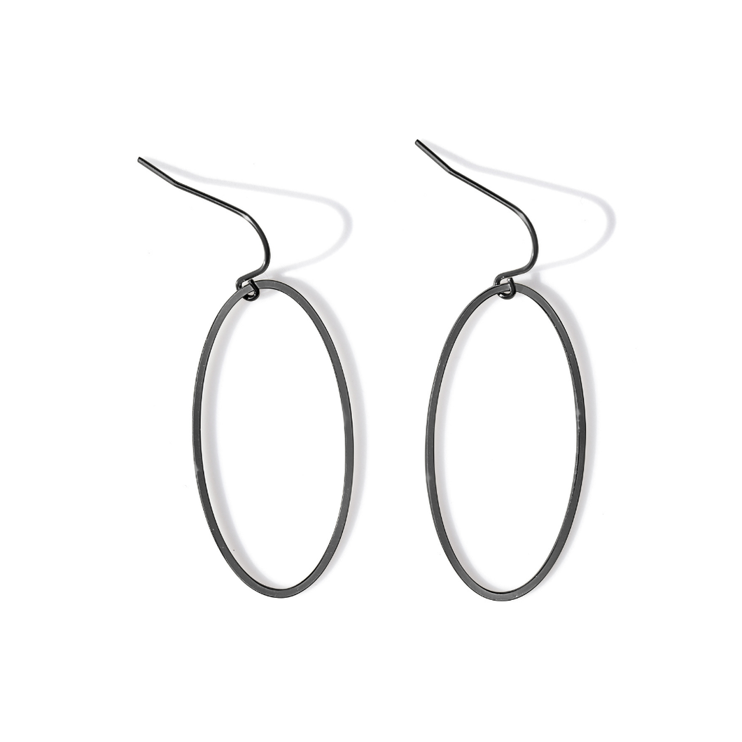 Fabuleux Vous Steel Me Super Link SS Black Earrings