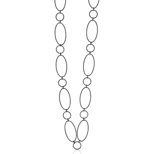 Fabuleux Vous Steel Me Super Link SS Black Necklace 85cm