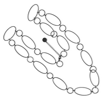 Load image into Gallery viewer, Fabuleux Vous Steel Me Super Link SS Black Necklace 85cm
