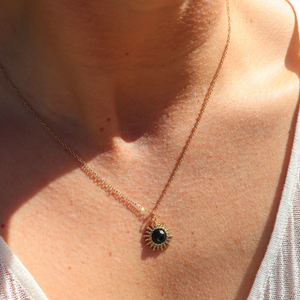 Fabuleux Vous Steel Me Soleil Black Onyx Necklace