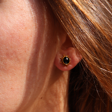 Load image into Gallery viewer, Fabuleux Vous Steel Me Soleil Black Onyx Earrings
