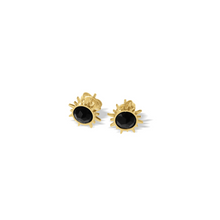 Load image into Gallery viewer, Fabuleux Vous Steel Me Soleil Black Onyx Earrings
