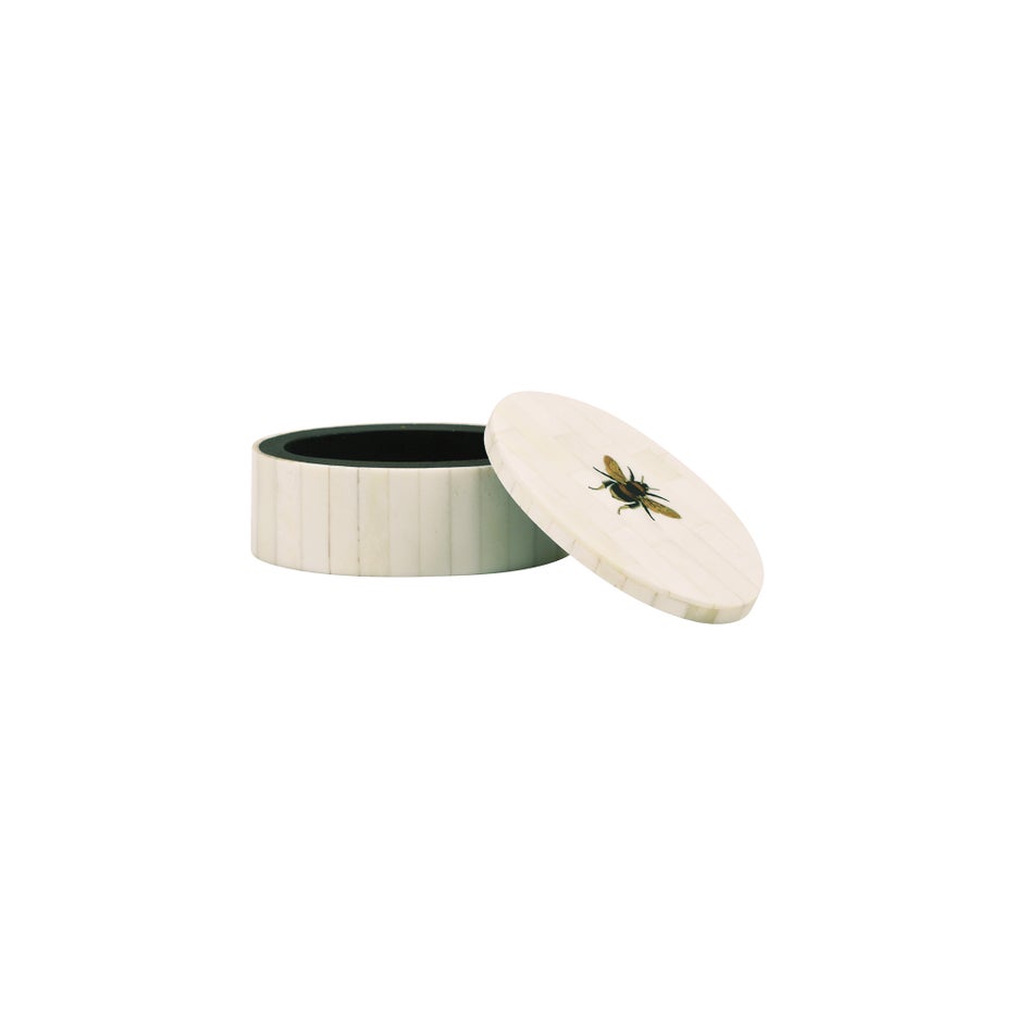 Maytime Bee Bone Box Oval- Cream