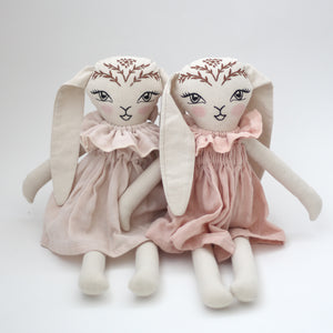 Burrow and Be Bunny Doll Willow in Dusky Rose Dress