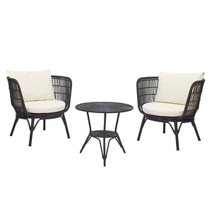 Maytime Clifton Outdoor 3-Piece Setting Black