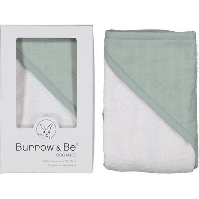 Burrow & Be Baby Hooded Towel- Sage