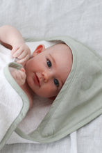 Load image into Gallery viewer, Burrow &amp; Be Baby Hooded Towel- Sage
