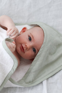 Burrow & Be Baby Hooded Towel- Sage