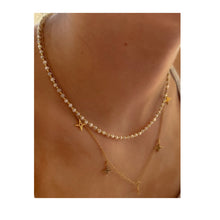 Load image into Gallery viewer, Lindi Kingi Moonstone Beaded Necklace- Gold
