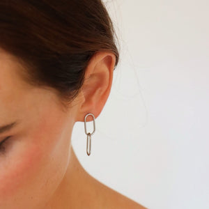 Fabuleux Vous Steel Me Paperclip Silver Earings