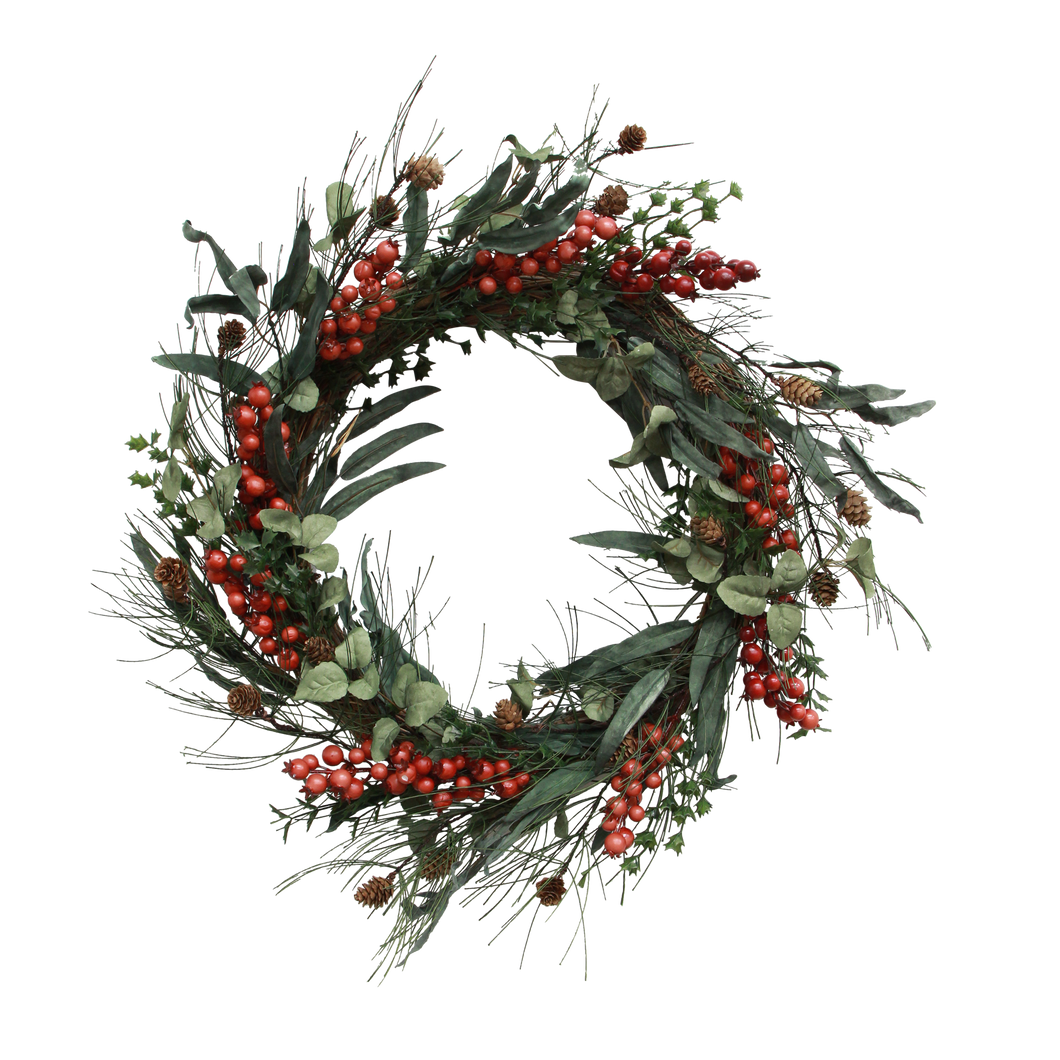 French Country Collections Foraged Red Berry Wreath Large