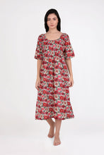 Load image into Gallery viewer, Arabella Shirred Bodice Short Sleeve Nightie- Floral 4
