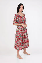 Load image into Gallery viewer, Arabella Shirred Bodice Short Sleeve Nightie- Floral 4
