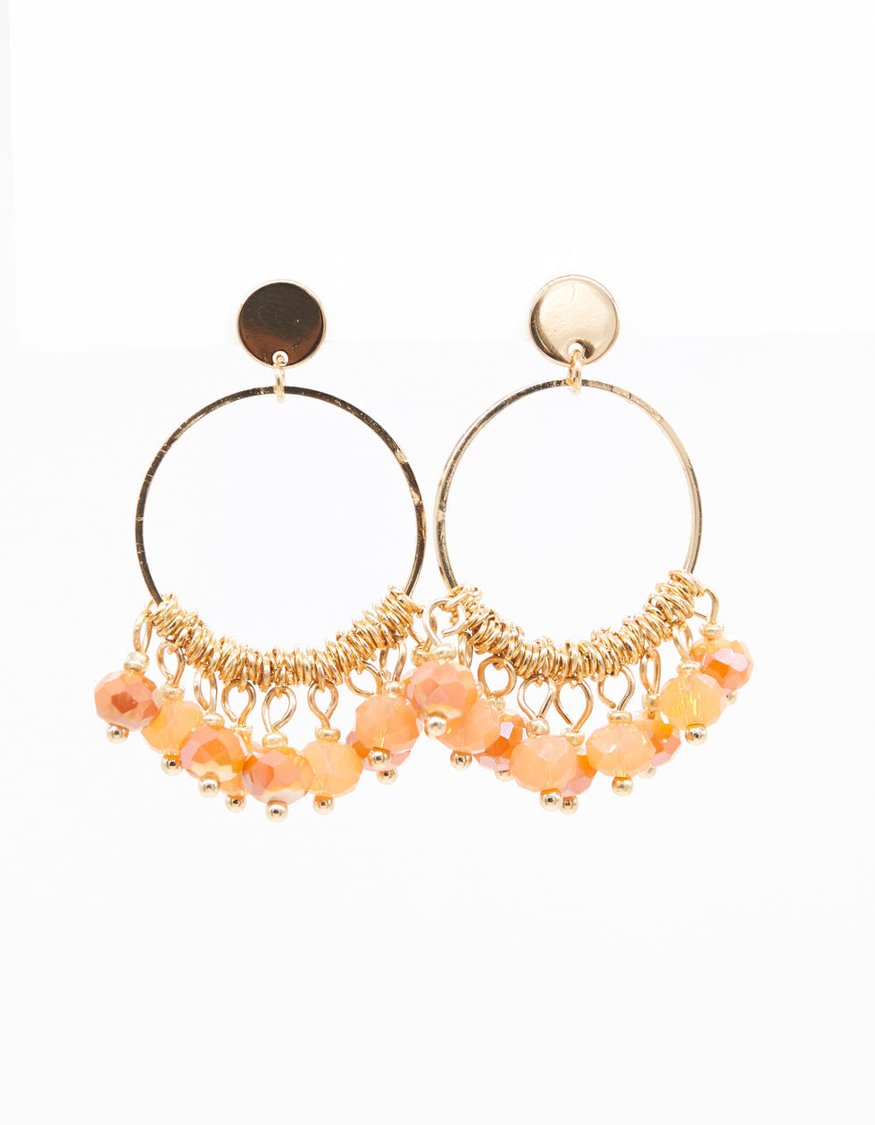 Stella & Gemma Gold Hoops with Sunstone Beads