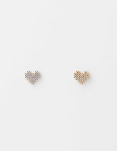 Stella & Gemma Gold Heart with Crystal's and Gold Studs Earrings