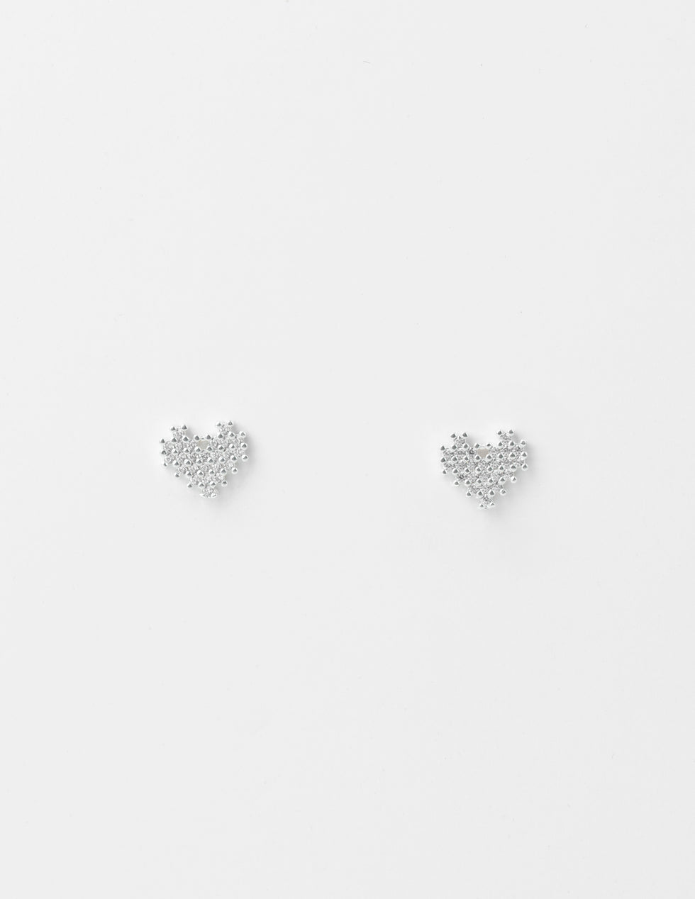Stella & Gemma Silver Heart with Crystal's and Silver Studs Earrings