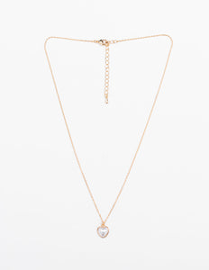 Stella & Gemma Gold Encased Pearl Heart Necklace