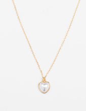 Load image into Gallery viewer, Stella &amp; Gemma Gold Encased Pearl Heart Necklace
