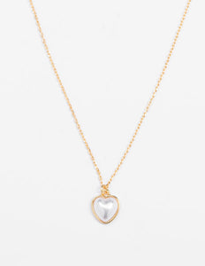 Stella & Gemma Gold Encased Pearl Heart Necklace