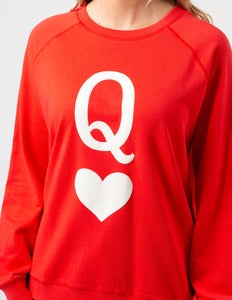 Stella & Gemma Classic Sweater- Flame with Queen of Hearts