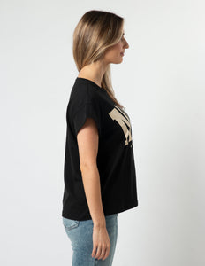 Stella & Gemma Cuff Sleeve T-Shirt Black NYC