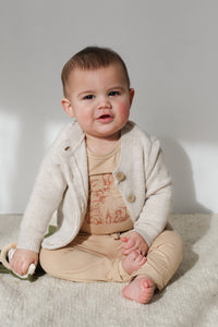Burrow and Be Baxter Long Sleeve Bodysuit- Latte