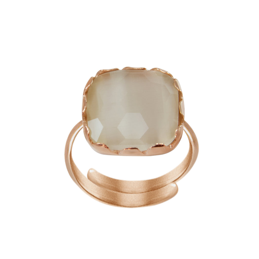 Simply Italian Cream Square Gemstone Ring