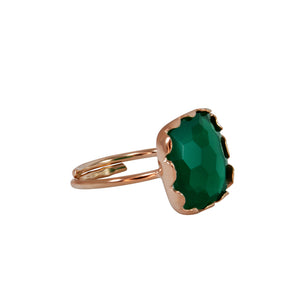 Simply Italian Green Square Gemstone Ring