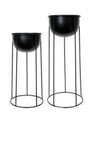 Flower Systems Ezra Planters on Stands set of 2 Black