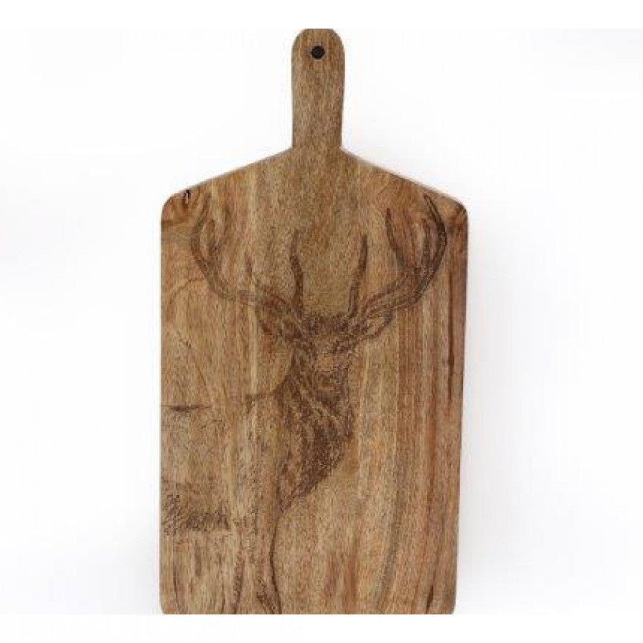 Espial Etched 50cm Mango Wood Stag Chopping Board