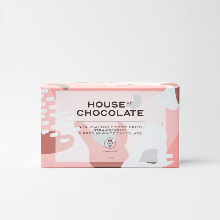 House of Chocolate Freeze Dried Strawberries Dipped in White Chocolate