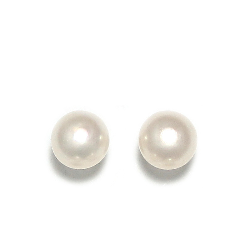 Simply Italian White Pearl Stud Earrings (Small)