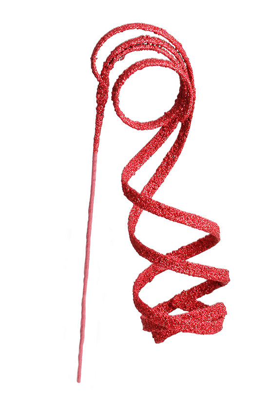 Flower Systems Glitter Curly Spray Red