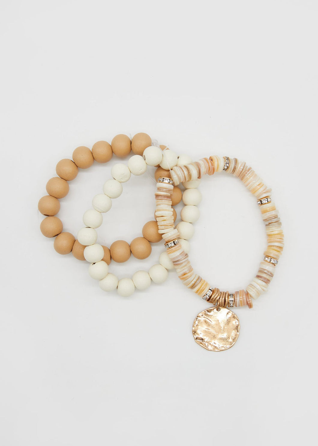 Stella & Gemma Set of 3 Natural Shell Beads Bracelet