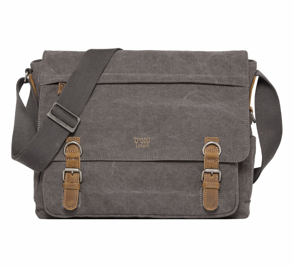 Troop Classic London Laptop Messenger Bag-Charcoal