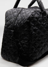 Load image into Gallery viewer, Stella &amp; Gemma Black Quilted Overnight Bag
