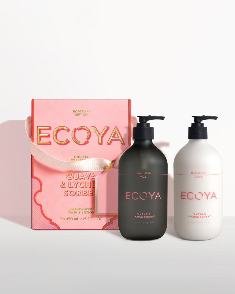 Ecoya Guava & Lychee Sorbet Body Care Gift Set Holiday Collection