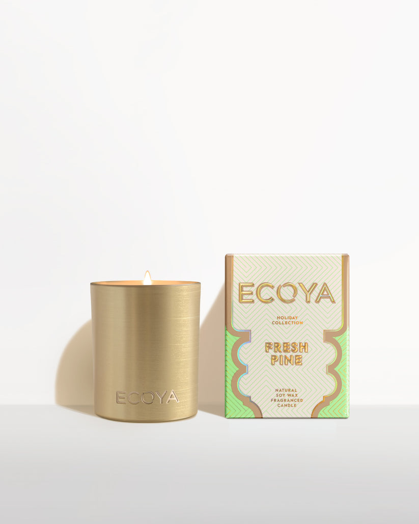 Ecoya Fresh Pine Mini Goldie Candle Holiday Collection