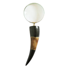 Load image into Gallery viewer, CC Interiors Brass Magnifying Glass with Horn Handle
