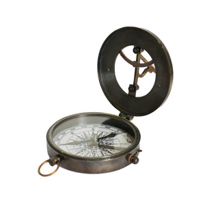 CC Interiors Sundial with Compass in Two Tone Antique Finish