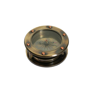 CC Interiors Compass with Magnifier in Two Tone Antique Finish