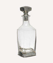 Load image into Gallery viewer, French Country Collections Square Glass Decanter Pewter Stopper
