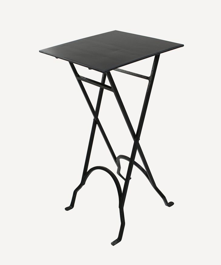 French Country Collections Square Black Iron Side Table