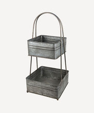 Load image into Gallery viewer, French Country Collections 2 Tier Square Metal Basket
